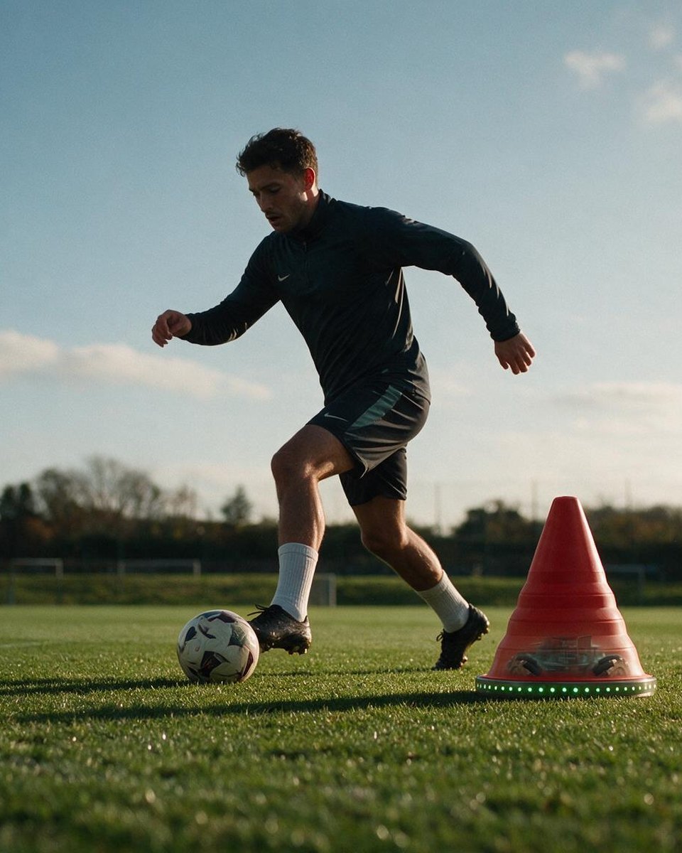 A footballer training against the REAKTA unit